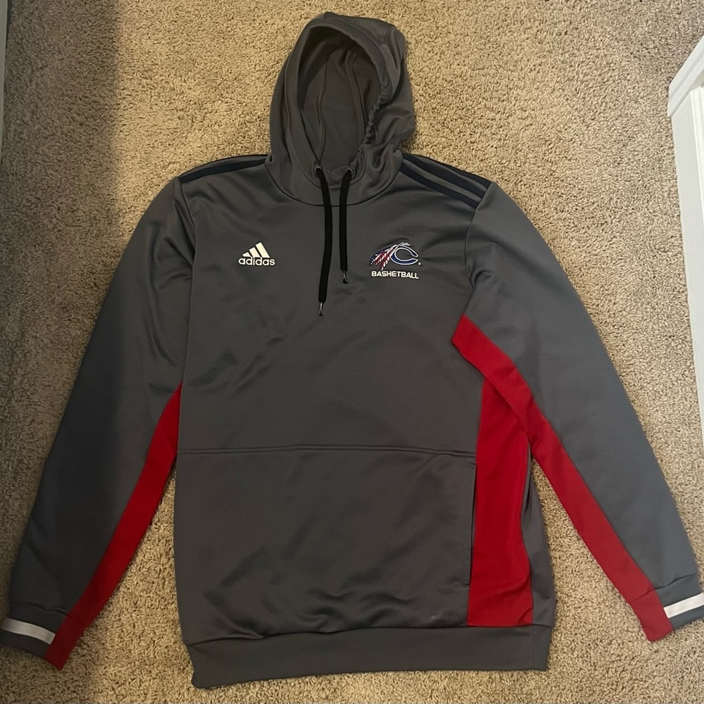 NWOT Mens Catawba Indians Basketball Sweatshirt Gray Adidas Size Large Tall (LT)